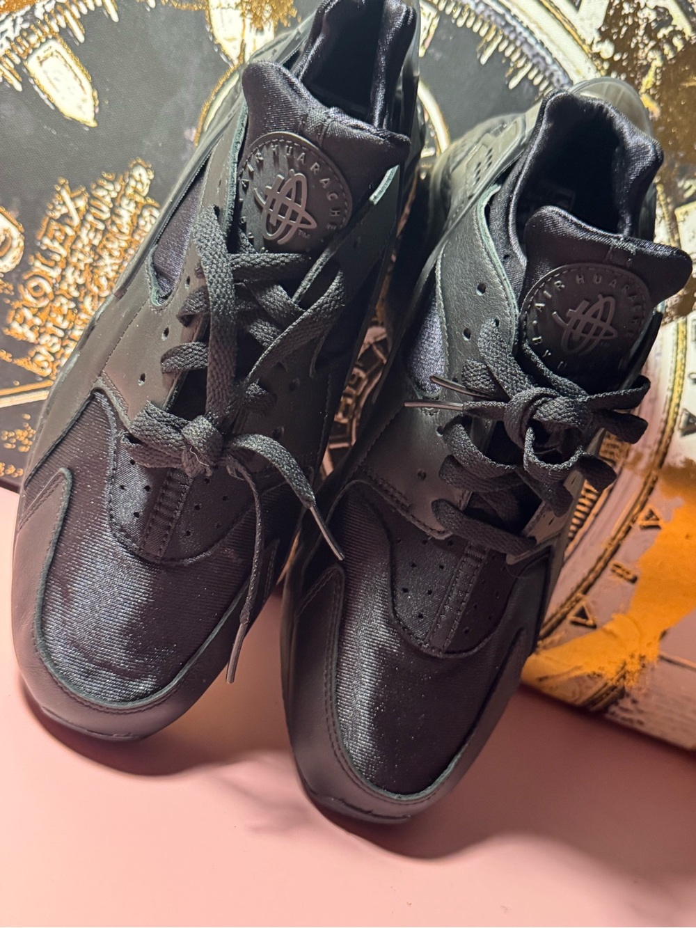Nike Men's All-Black Air Huarache Sneakers